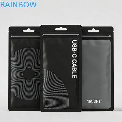 Custom Printing Recyclable PVC Plastic Matte Resealable Packaging Bag with Three Side Seal