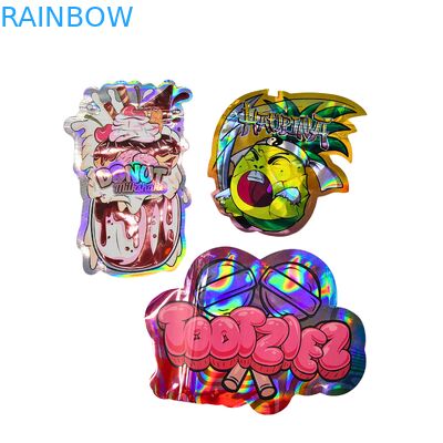 Wholesale Custom Printed Special Shape Mylar Bags 3.5 7g Stand Up Child Proof Pouch for Snack Packaging