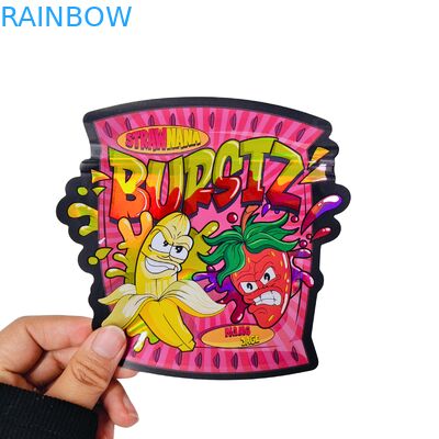 Wholesale Custom Printed Special Shape Mylar Bags 3.5 7g Stand Up Child Proof Pouch for Snack Packaging