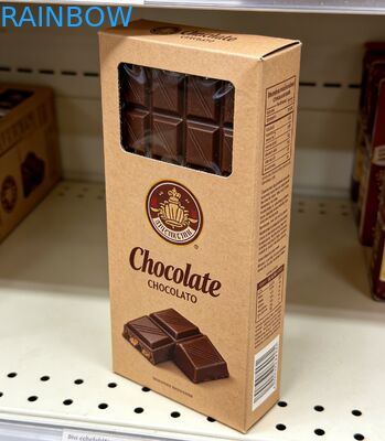 Custom Biodegradable Food Grade Kraft Paper Box with Clear Window for Chocolate Bar Packaging