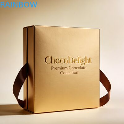 Custom Printing Gold Foil Stamped Wedding Gift Box with Clear Window for Sweets and Chocolates