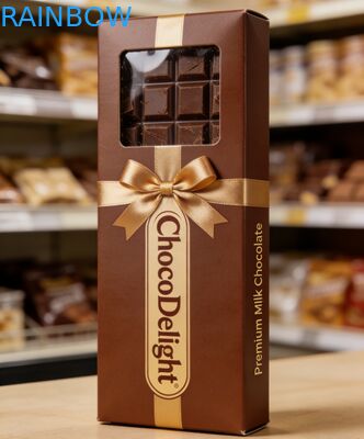 Custom Printing Gold Foil Stamped Wedding Gift Box with Clear Window for Sweets and Chocolates