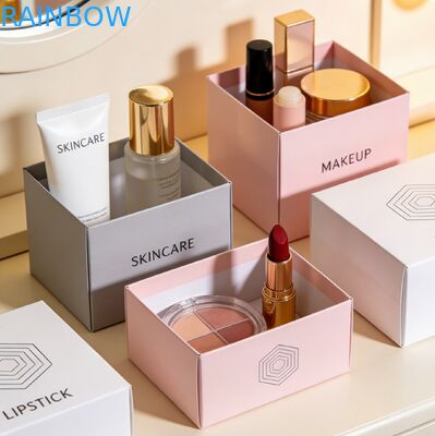 Custom Print Biodegradable Cosmetic Packaging Box with Gold Stamping and Embossing for Perfume Gift Box