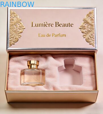 Custom Print Biodegradable Cosmetic Packaging Box with Gold Stamping and Embossing for Perfume Gift Box