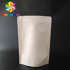 White Doypack Stand Up Coffee Pouches k Kraft Paper Bags With Clear Window / Zipper