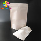 Stand Up Pouch White Kraft Paper Bag Packaging Doy Pack Zipper Lock For Milk Protein Powder