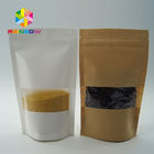 Stand Up Pouch White Kraft Paper Bag Packaging Doy Pack Zipper Lock For Milk Protein Powder