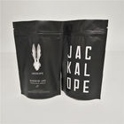 Matte Black Food Packaging Films Stand Up Coffee Bags Custom Logo With Top Zipper