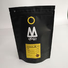 1 kg 500 grams 250 grams Stand Up Black Matte Coffee Packaging Bag With Top Zipper and Aluminum Foil Inside Bags