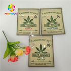 Resealable Herbal Incense Packaging Plastic Pouch 3 Side Sealed With Zipper Tear Notches