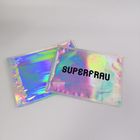Laser Holographic Film Grip Seal Bags Zip Lock Customized Logo For Cosmetics