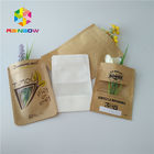 Brown Kraft Paper Bag Packaging Filter Coffee Powder Bags Matt Surface With Window