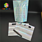 Hologram Zipper Customized Paper Bags Holographic Stand Up CMYK For Cosmetics