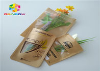 Clear Window Customized Paper Bags Recycled Brown Kraft Paper For Shopping