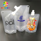 Plastic Beverage Liquid Spout Bags , Fruit Juice Drink Stand Up Pouches With Cap
