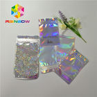 Custom Printing Plastic Cosmetic Bags Three Side Seal Hologram Laser Wateproof Pouch
