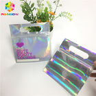 Digital Print Foil Pouch Packaging Clear Front Hologram Zip Lock Bag For Cosmetic Sample