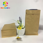 Flat Bottom Snack Bag Packaging Custom Print Kraft Paper Aluminum Foil Zipper Top