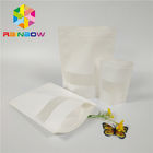 Matt White Plastic Pouches Packaging Doypack Poly Zip Lock Stand Up Pouch Rectangle Window