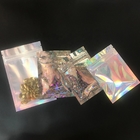 Three Side Seal Zip Lock Herbal Incense Packaging Heat Sealing Holographic Laser With Clear Wind