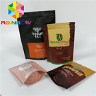 Kraft Paper Stand Up Coffee Pouches , k Plastic Food Packaging Moisture Proof