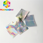 Clear Front Foil Pouch Packaging Custom Hologram Rainbow Foil Smell Proof Mylar Bag