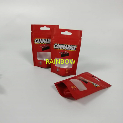 Medical Cbd Plastic Pouches Packaging Smell Proof 1/4oz 1/2oz 1oz With Window / Zipper