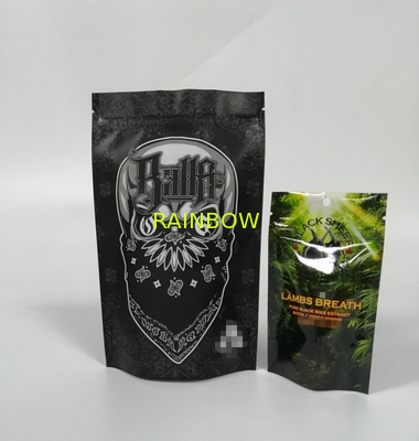 Medical Cbd Plastic Pouches Packaging Smell Proof 1/4oz 1/2oz 1oz With Window / Zipper