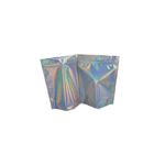 Holographic Plastic Pouch Packaging Transparent Front Laser Film Customized Size