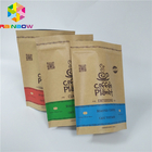 Stand Up Paper Bags with Custom Logo Resealable Brown Kraft Paper Pouch Packaging For Coffee Beans