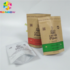 Custom Printed Packaging Brown Kraft Paper Bags With Zipper Food Storage Paper Pouch Bag