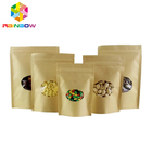 Custom Printed Paper Bags With  Brown Kraft Bag for Coffee/Tea With Window Stand Up Packaging Pouch