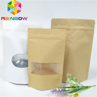 Custom Printed Paper Bags With  Brown Kraft Bag for Coffee/Tea With Window Stand Up Packaging Pouch