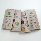 Customized 100% Kraft Paper For Tweed Leaf Bag Indica / Sativa Bags Resealable Pouches