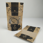 Snack Waterproof Stand Up Laminated Brown Kraft Paper  Bags With Window
