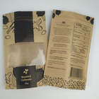 With Clear Window Front Bags With Zip lock Tear Notch Mylar Top High Quality Food Grade Stand Up Kraft Paper Pouches Bag