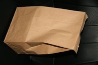 Brown Logo Printed Customized Paper Bags , Take Away Stand Up Bag