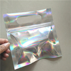 Gummy Candies Food Grade Holographic Stand Up Pouches CYMK Digital Printing With Hole