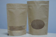 Eco-friendly Customized Paper Bags With Resealable Zipper And Window