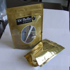 Coffe / Tea Moistureproof Stand Up Pouch Bag Plastic Golden Oval Window