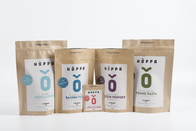 Custom Biodegradable PLA Kraft Paper Zipper Pouch Stand Up Tea Food Packaging