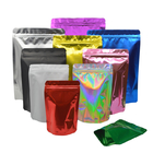 Smell Proof Resealable Transparent Holographic Mylar Zip Lock Bags For Candy Packaging