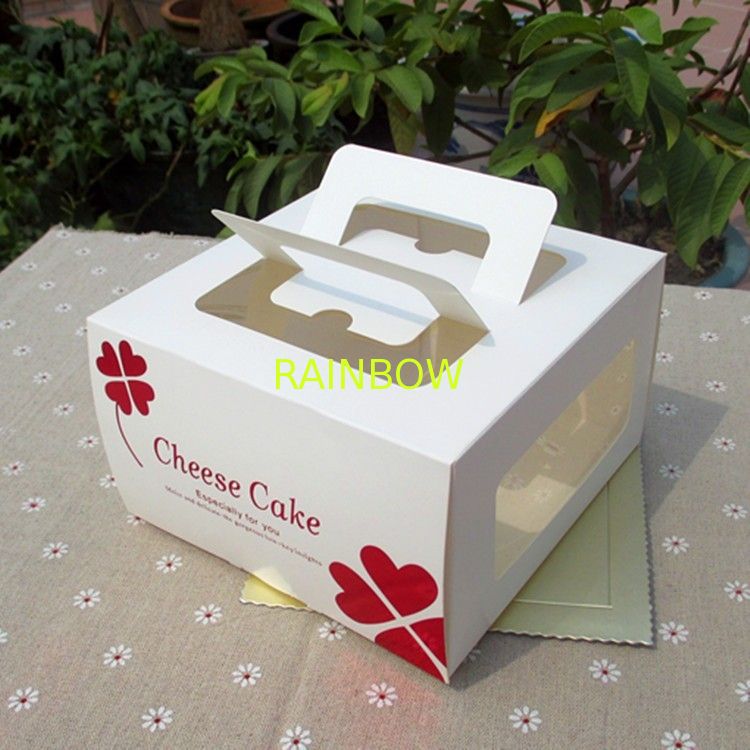 Cheese Cake Box Paper Box Packaging White Card Paper Case for Snack Container