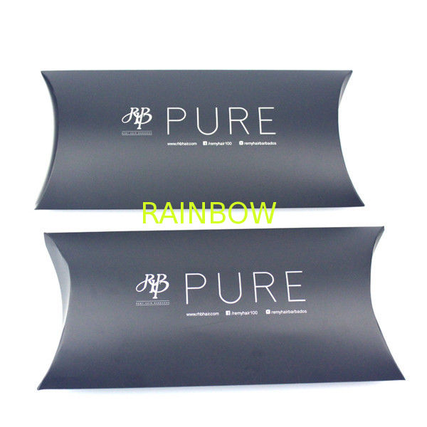 Glossy Black Hair Extension Paper Box Packaging With Printed Logo , Custom Service Provided