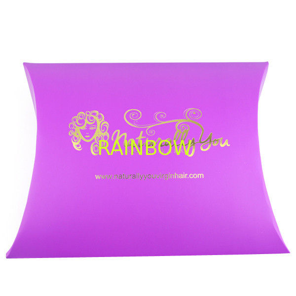 Purple Red Hair Extension Paper Box With Customized Size And Logo In Pillow Shape