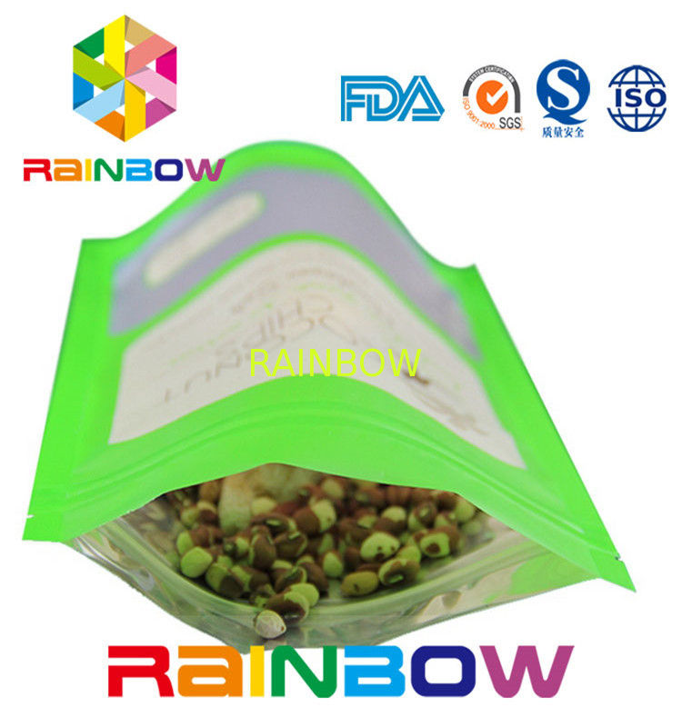 Self Standing k Paper Snack Bag Packaging , Seeds Packaging Stand Up Zipper Pouch