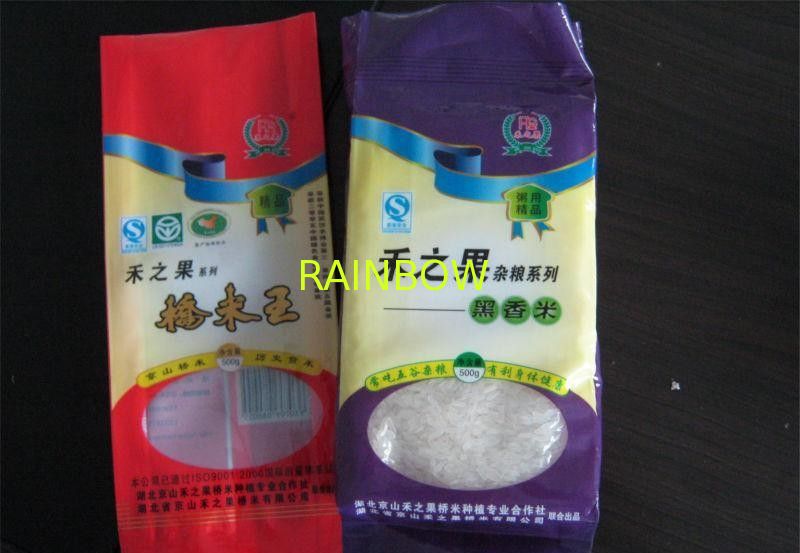 NY / PE Side Gusset Plastic Rice Packaging Pouch With Clear Round Window