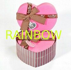 Heart Shaped Decorative Luxury Recycled Gift Paper Box , Pink Paper Box For Chocolate