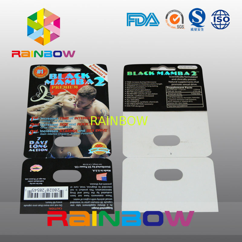 Customized Paper Blister Card Packaging  Paper Card For Sexual Pills