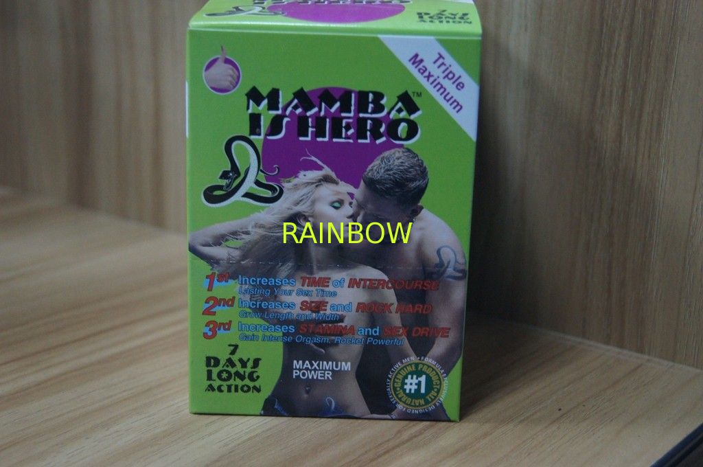 Black Mamba Sexual Pills Paper Box Packaging / Blisters Card With Embossing